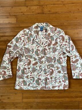 Koret Paisley Button-Up Cream Jacket with Pastel Paisley Accents Coastal Cowgirl